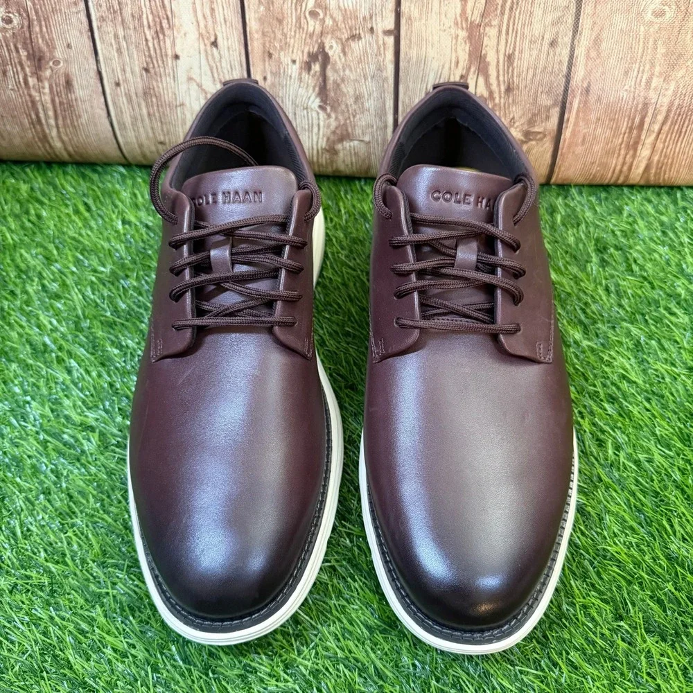 Cole Haan Grand Plus Ultra Ox Shoes Mens size 9 Burgundy Leather Dress Casual